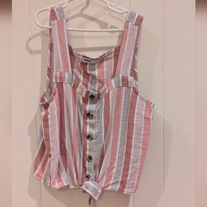 Sonoma Pink and White Striped Tank Top